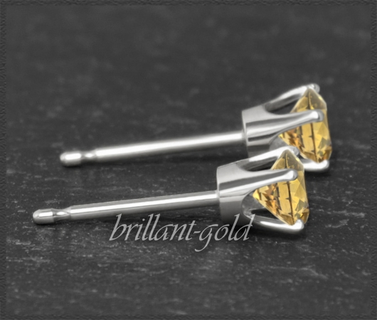 Ohrstecker 585 Gold Citrin orange 4,5,6,7mm